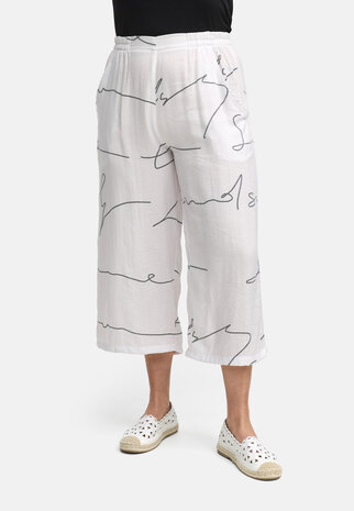 Kekoo broek patroon 'Serra' wit print