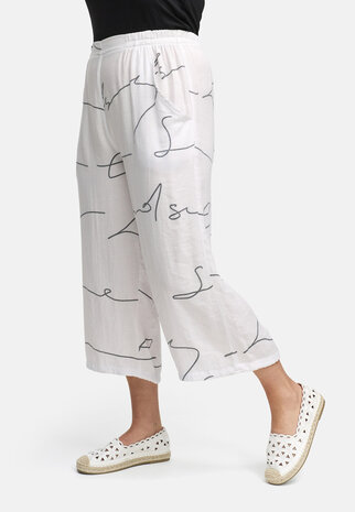 Kekoo broek patroon 'Serra' wit print
