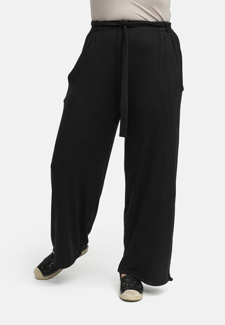 Lichte stretchbroek van viscose 'Sovana' zwart