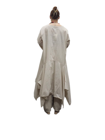 Jurk- lange tuniek zand 100% cotton
