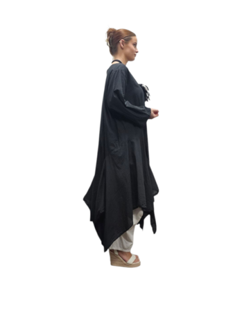 Jurk 100% cotton - lange tuniek zwart