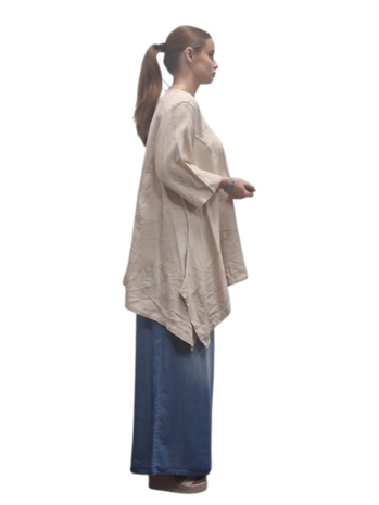 lange beige tuniek 100% katoen