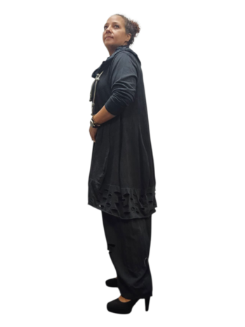 Lange ballon tuniek/jurk zwart 
