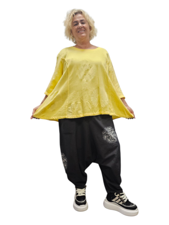 Shirt 100% cotton-geel-A-lijn