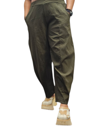 Broek armygroen stretch