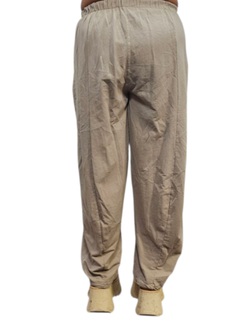 Wijde broek greige 100% cotton