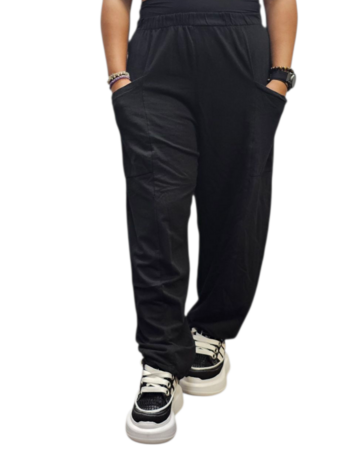 Wijde broek zwart 100% cotton
