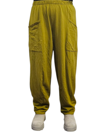 Wijde broek groen 100% cotton