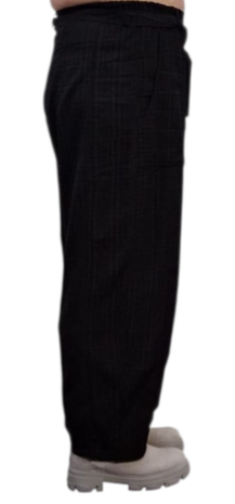 soepel vallende broek met centuur zwart 