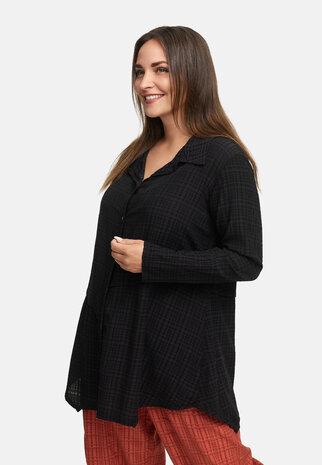 Kekoo soepel vallende aparte blouse zwart