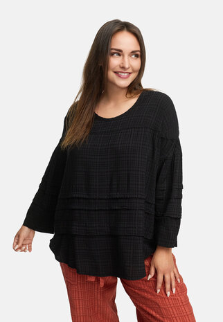 Soepel vallende vrouwelijk Ibiza shirt zwart