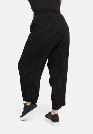 soepel vallende broek met centuur zwart 