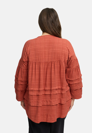 Soepel vallende vrouwelijk Ibiza shirt terra