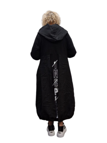 Aparte jas Zwart met capuchon