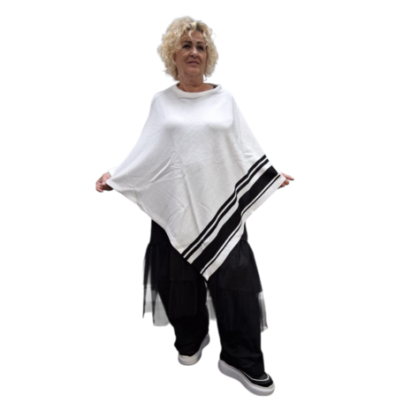 Poncho Warmy Streep winterwit