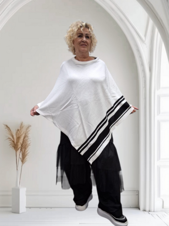 Poncho Warmy Streep winterwit