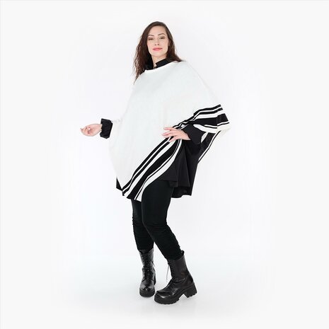 Poncho Warmy Streep winterwit