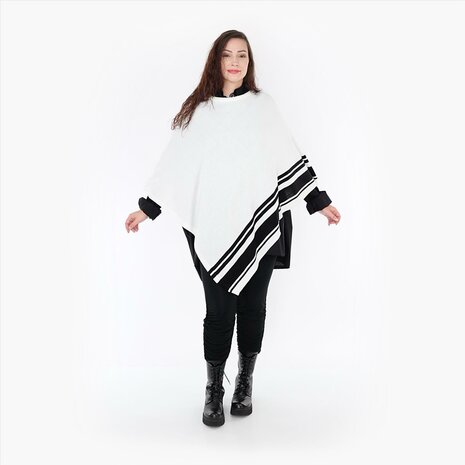 Poncho Warmy Streep winterwit