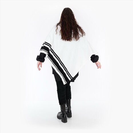 Poncho Warmy Streep winterwit