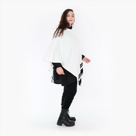 Poncho Warmy Streep winterwit