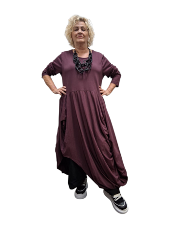 Aparte-ballonjurk/tuniek-aubergine
