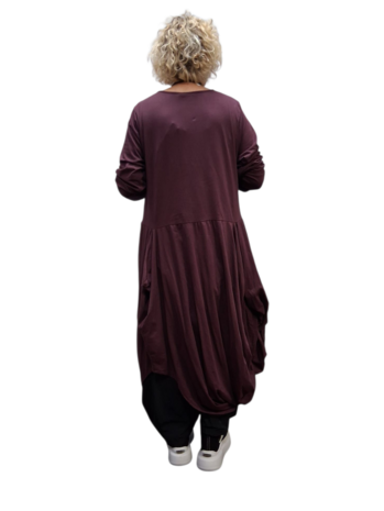 Aparte-ballonjurk/tuniek-aubergine