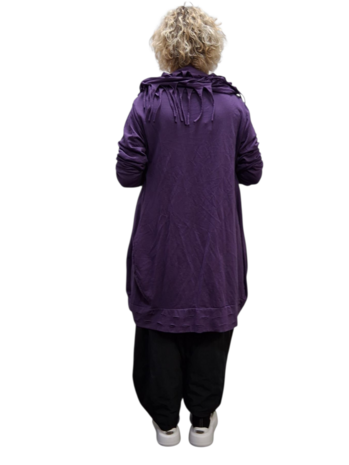 Lange ballon tuniek/jurk a-lijn purple aparte zoom
