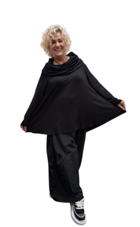 Ruim vallend shirt Prima zwart