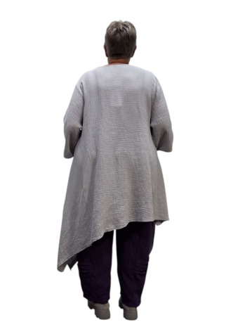 Tuniek asymmetrisch grijs mousseline stof