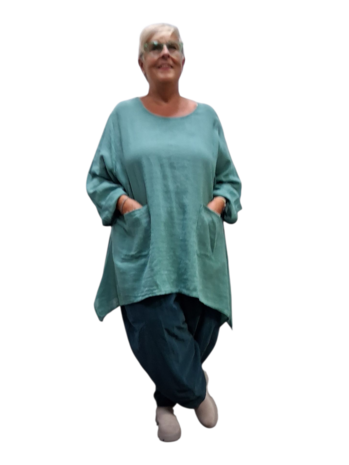 A lijn tuniek zeegroen