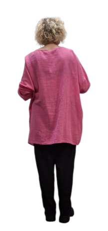 Ruim vallende tuniek roze