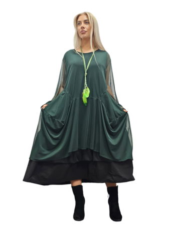 Tuniek/jurk tule donker groen