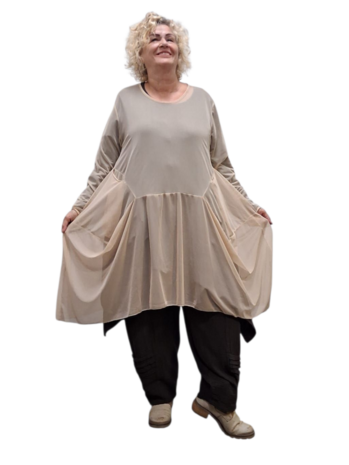 Tuniek/jurk tule zand