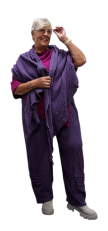 Omslagdoek grote sjaal purple mousseline stof