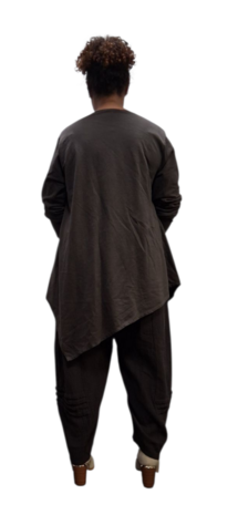Tuniek asymmetrisch donker bruin tweelaags