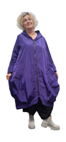 Lange tussenjas purple met lange puntmuts