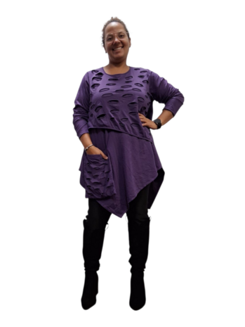 Tuniek-asymmetrisch-purple-2-laags