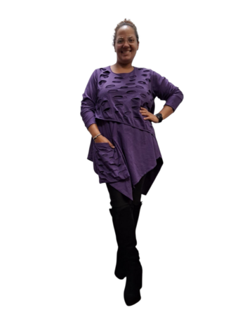 Tuniek-asymmetrisch-purple-2-laags