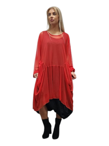 Tuniek/jurk tule rood