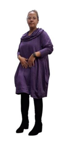 Tuniek -jurk - A-lijn purple met aparte kol en zoom