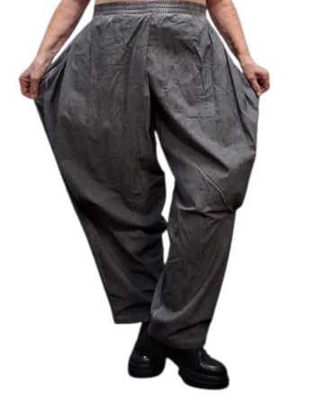 Wijde broek antraciet  stonewashed