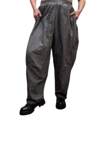 Wijde broek antraciet  stonewashed
