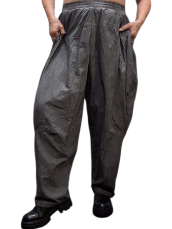 Wijde broek antraciet  stonewashed