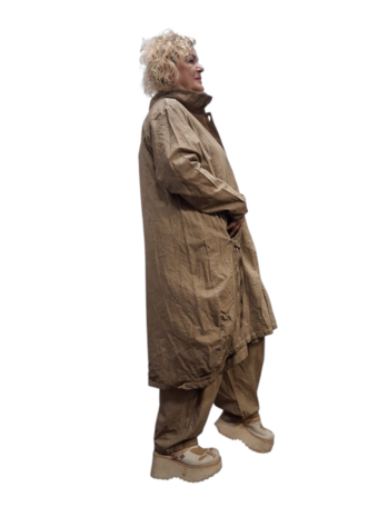 Ballonjas/vest zand stonewashed