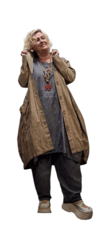 Ballonjas/vest zand stonewashed