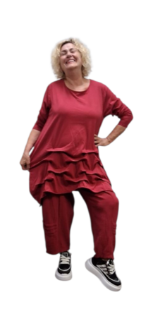Tuniek rood met ophaaltjes