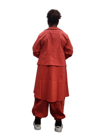 Kekoo parkablouse  'Isara' rood stretch parachutestof