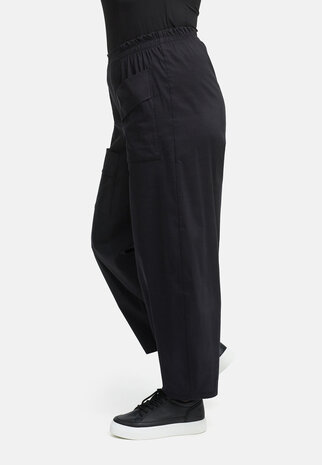 Wijde broek met stretch 'Isara 'zwart