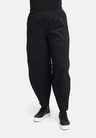 Wijde broek met stretch 'Isara 'zwart