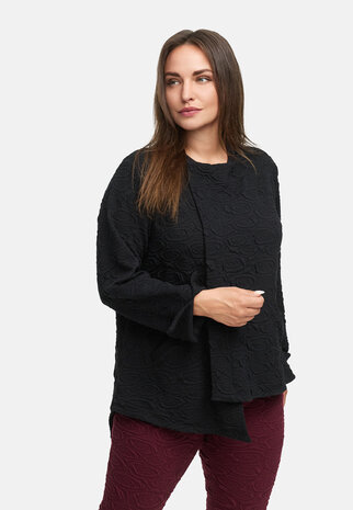 Jas asymmetrisch met rits 'Floréa' zwart